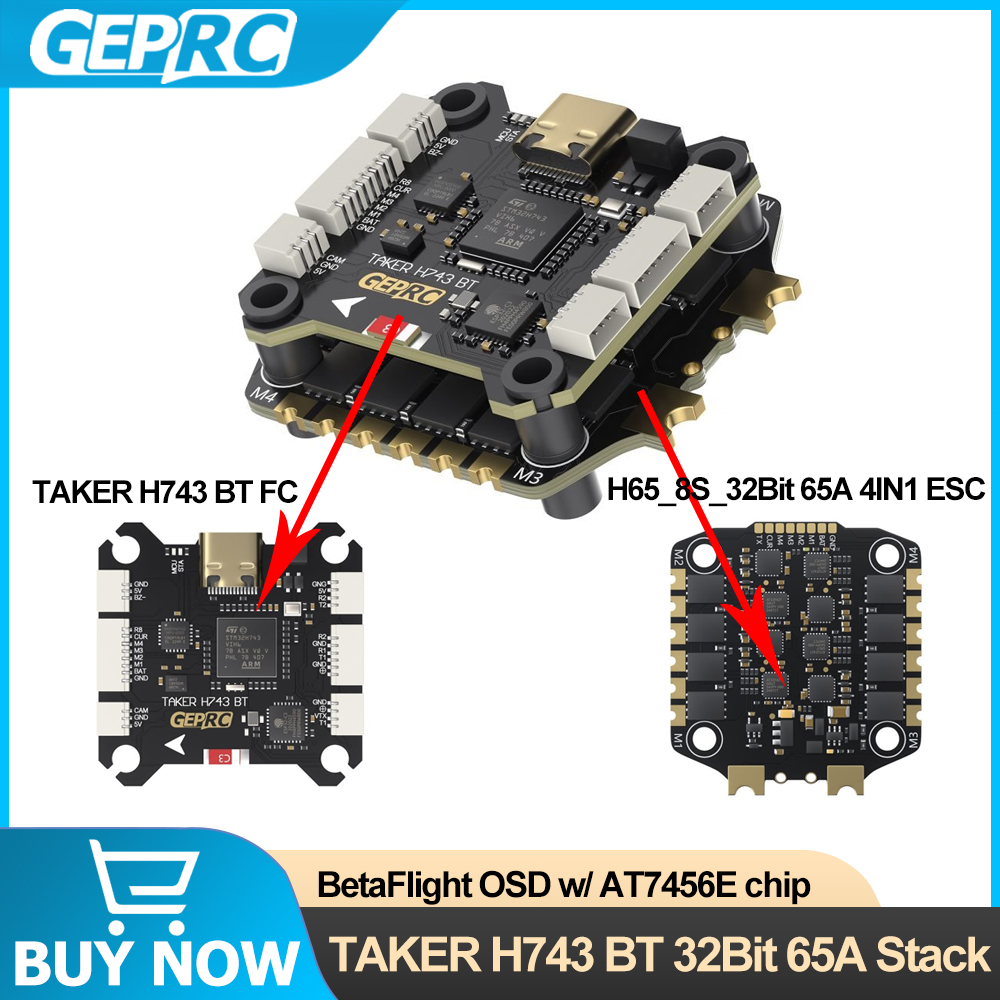 GEPRC TAKER H743 BT 32Bit 65A  - Drone Racing Flight Controller ulasan dan harga