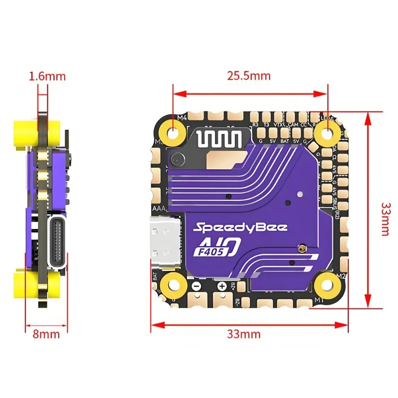 SpeedyBee F405 AIO Flight Cont - Drone Racing Flight Controller ulasan dan harga