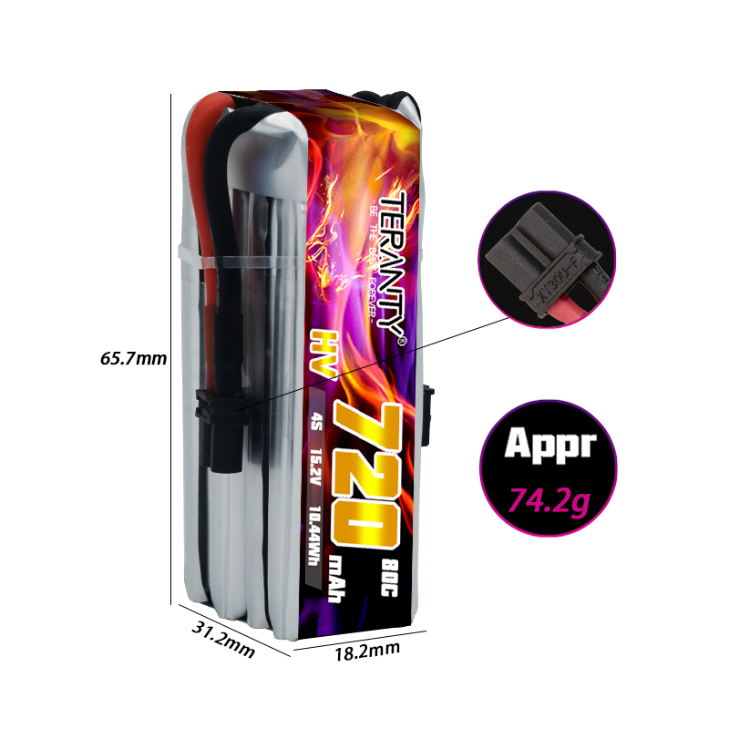 TERANTY 720mAh 4S 15.2V HV Lip - Drone Racing Battery ulasan dan harga