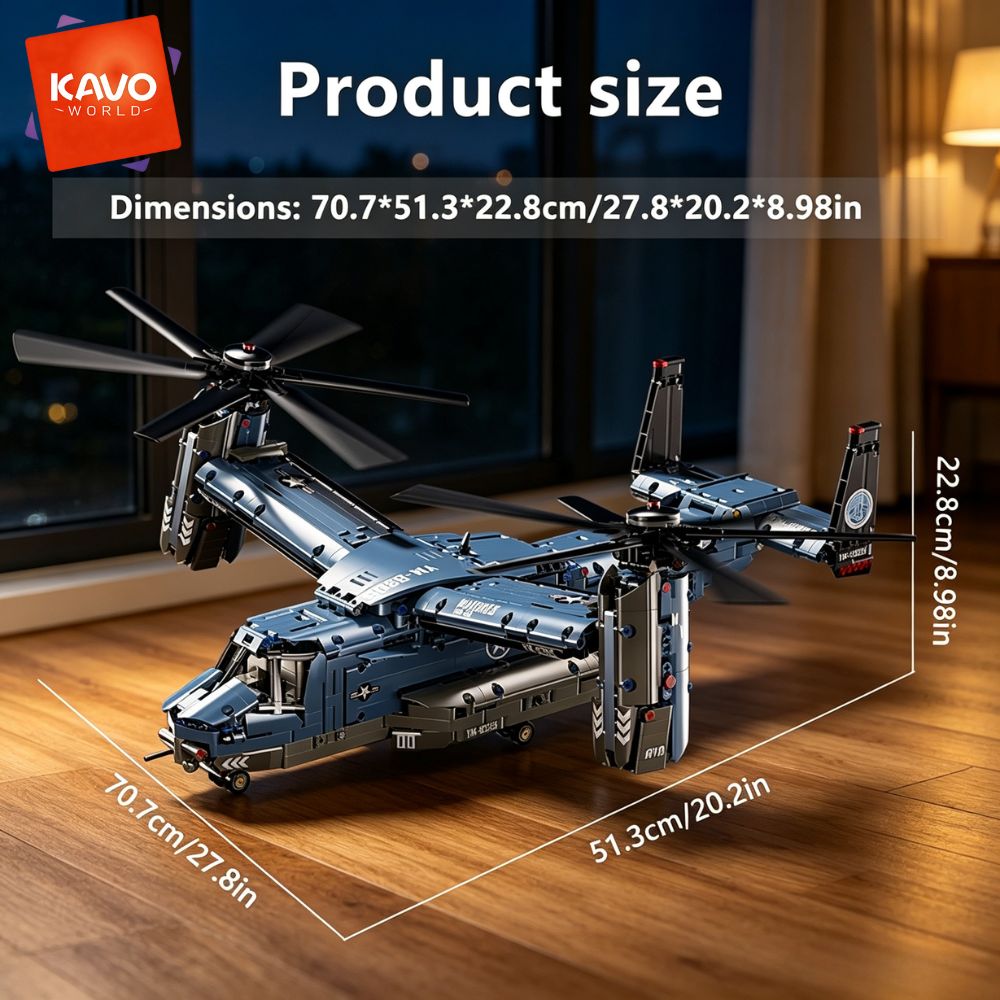 KAVOWORLD 1486PCS V-22 Osprey  - Jjrc Drone X12 ulasan dan harga